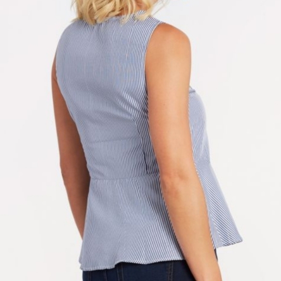 Skies Are Blue Embroidered Stripe Tank - Picture 2 of 8